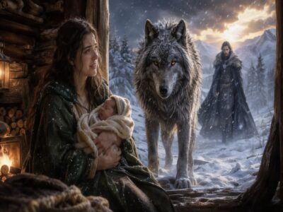 Dio a luz sola al otro lado de la frontera, hasta que el lobo del Rey Alfa la encontró en medio de una tormenta.
