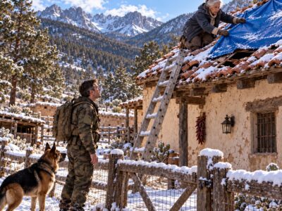 Un Navy SEAL Regresó a Casa y Encontró a Su Anciana Madre Reparando el Techo Bajo la Nieve… Cuando Descubrió la Razón, Se Le Rompió el Corazón
