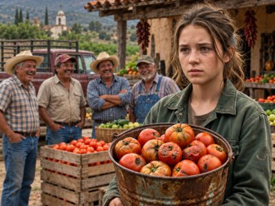 Todos Se Rieron Cuando una Adolescente Empezó a Recoger Tomates Podridos… Hasta que Vieron lo que Había Construido con Ellos