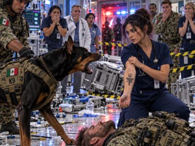 El perro K9 no dejaba que nadie se acercara al Navy SEAL inconsciente… hasta que una enfermera mostró el tatuaje de su unidad y ocurrió algo inesperado.