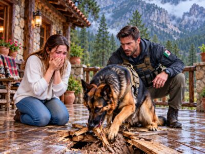 El perro K9 de un Navy SEAL se negó a abandonar el porche de una viuda… hasta que comenzó a cavar y desenterró algo que dejó a todo el pueblo sin palabras.