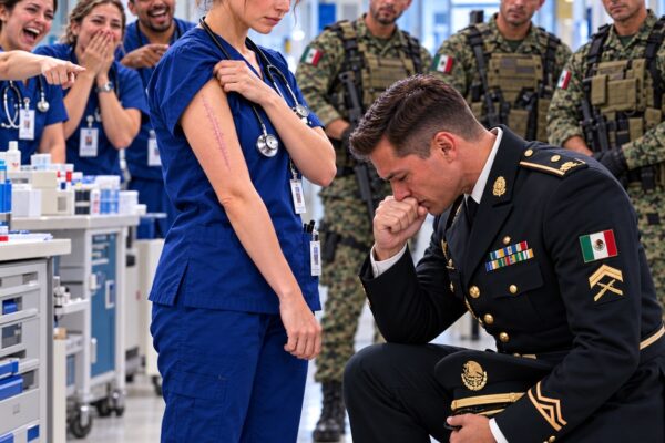 Todos se burlaron de la cicatriz de una humilde enfermera… hasta que un Marine la reconoció y se arrodilló ante ella. ¡Nadie imaginaba el increíble secreto que escondía!