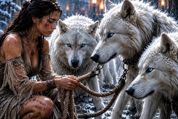 ¡TRES FEROCES LOBOS DE GUERRA ATACABAN A CUALQUIERA QUE INTENTARA ACERCARSE, Y NI LOS SOLDADOS MÁS EXPERIMENTADOS PODÍAN CONTROLARLOS… HASTA QUE UNA JOVEN SE ATREVIÓ A TRATARLOS COMO SI FUERAN INOFENSIVOS CACHORRITOS! ¡LO QUE HICIERON LOS TRES LOBOS DESPUÉS DEJÓ A TODOS COMPLETAMENTE PARALIZADOS!