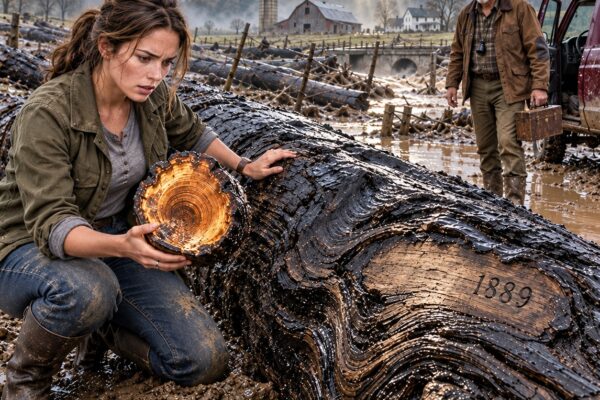 ¡UNA INUNDACIÓN DEJÓ UNA MISTERIOSA MADERA EN SU GRANJA… HASTA QUE UN COLECCIONISTA RECORRIÓ 700 MILLAS PARA REVELAR SU INCREÍBLE SECRETO!
