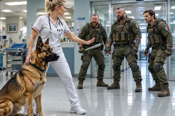 ¡«¡VUELVAN A TOCAR A MI PERRO MILITAR Y SE ARREPENTIRÁN!», ADVIRTIÓ LA ENFERMERA… LA IGNORARON, SIN SABER QUE ERA UNA LEGENDARIA EXPERTA EN COMBATE DE LOS NAVY SEAL!