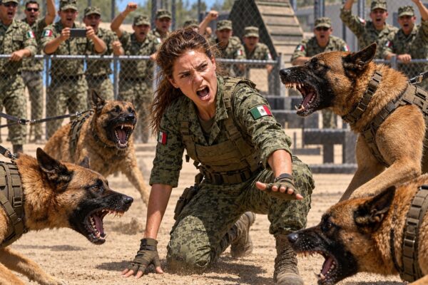 La encerraron con 6 perros de ataque para burlarse… ¡Pero lo que hicieron los perros dejó a todos sin palabras!