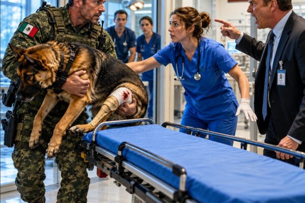 Despidieron a la única enfermera del K9… ¡Hasta que un alto mando de los Navy SEALs bloqueó toda la sala!
