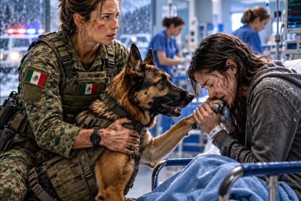 La Navy SEAL no dejaba que nadie se acercara a su perro… ¡Hasta que un extraño susurró un nombre en plena tormenta!