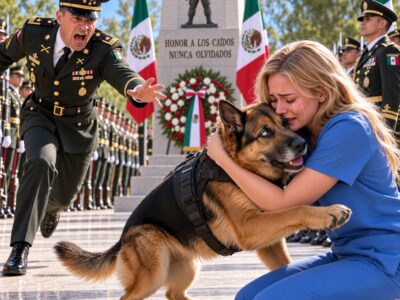 70 oficiales quedaron inmóviles… ¡Hasta que un perro militar ciego corrió directo hacia ella!