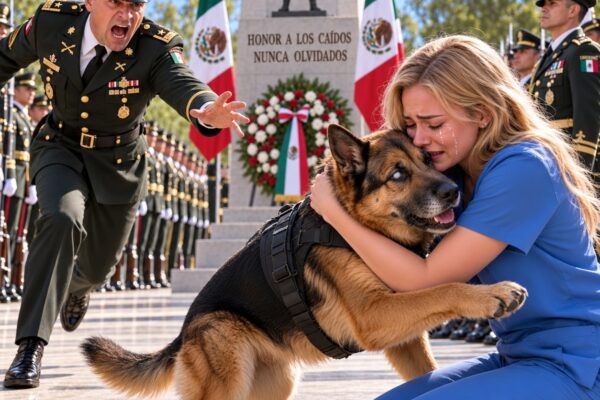 70 oficiales quedaron inmóviles… ¡Hasta que un perro militar ciego corrió directo hacia ella!