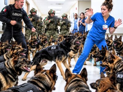 “Solo una enfermera”, dijeron… ¡Hasta que 12 perros militares rompieron filas y corrieron hacia ella!