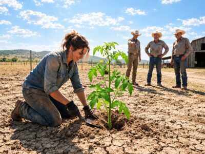Se rieron cuando sembró tomates en la tierra más dura del rancho… hasta que llegó la peor sequía