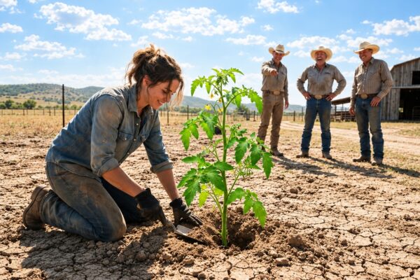 Se rieron cuando sembró tomates en la tierra más dura del rancho… hasta que llegó la peor sequía