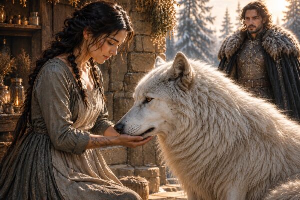 Todos los lobos guardaron su secreto… hasta que el gigantesco lobo del rey Alfa apareció frente a su puerta.