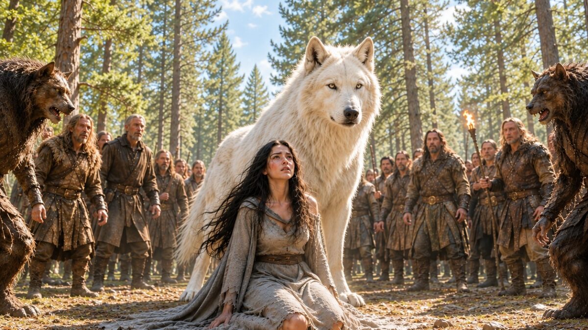 La llamaban maldita y ningún lobo se atrevía a acercarse a ella… hasta que se transformó y reveló su verdadera identidad: ¡la legendaria Luna Blanca!