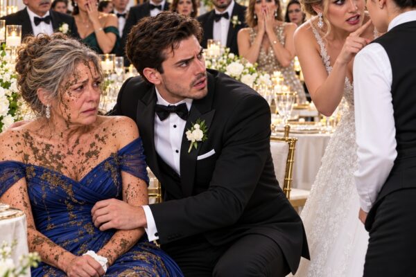 Mi madre llegó a mi boda empapada y cubierta de lodo. Mi esposa ordenó echarla delante de todos… pero lo que descubrí después me hizo cancelar la boda.