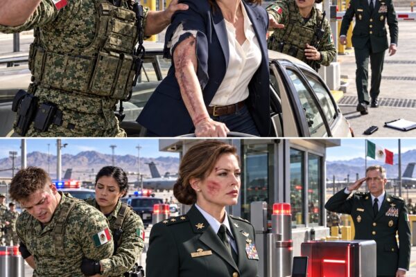 «Dale una lección a esta Karen», se burló su compañero mientras el joven militar me daba una brutal bofetada. La sangre comenzó a deslizarse por mi barbilla mientras él sonreía orgullosamente frente a sus amigos. Creía tener todo el poder en aquel puesto de control militar. Lo que no imaginaba era quién era yo realmente… hasta que se encendieron las luces rojas.