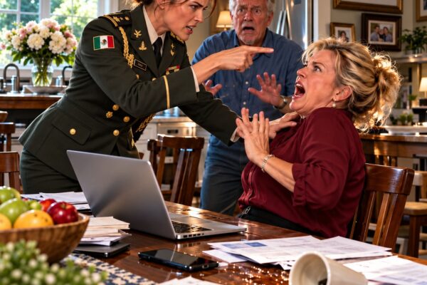 «¿Sabes por qué el Ejército me paga?», le pregunté a mi padre, mirándolo fijamente a los ojos. «Dile a tu esposa que deje de meterse con mi dinero. Es mío, no de ella. Tiene que aprender a respetar su lugar. Si vuelve a cruzar esa línea, no voy a ser tan amable. ¿Entendiste?» Mi padre comenzó a sudar frío.