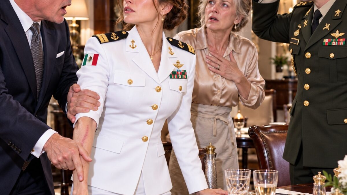 El novio de mi madre me obligó a servir la cena porque creía que estaba desempleada. No sabía que yo era contraalmirante de la Marina de Estados Unidos. Cuando entré al comedor con mi uniforme blanco, un mayor del Ejército se levantó de golpe… y mi madre se quedó sin palabras.