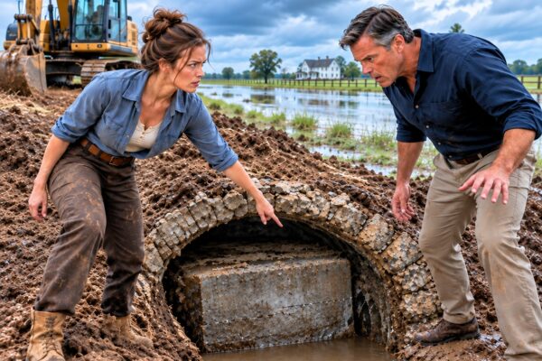 Me cambió mi pequeño terreno por cuarenta hectáreas y creyó que me había ganado: después de la primera lluvia, mi nueva casa quedó rodeada de agua; cuando encontré un drenaje sepultado bajo concreto, entendí que el empresario no me había entregado un rancho abandonado por descuido, sino que me había heredado una trampa… y que alguien había trabajado mucho para ocultarla