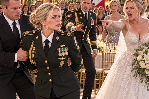 ¡Saquen a esa oficinista condecorada de mi boda!», gritó mi hermana… hasta que un comandante reconoció mis tres estrellas y recordó once minutos desaparecidos