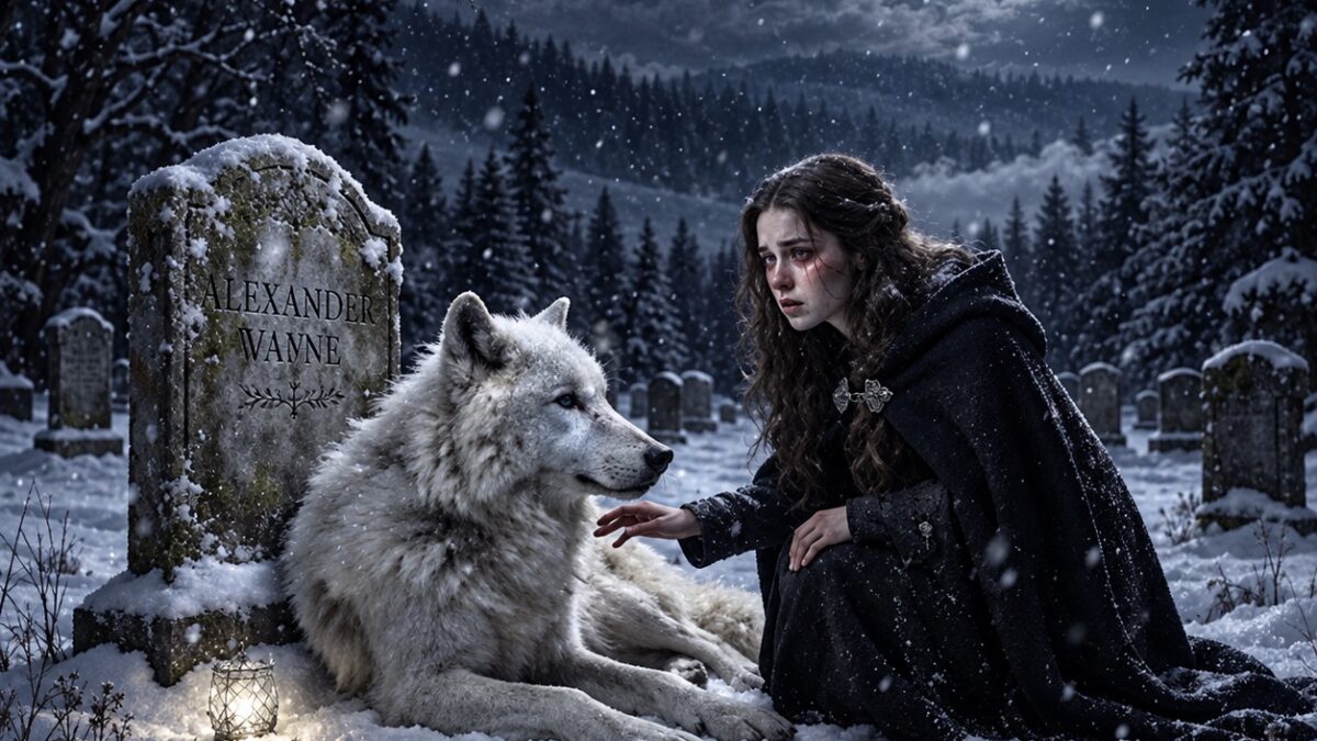 Encontró un misterioso lobo blanco junto a la tumba de su madre, inmóvil y en completo silencio… pero cuando el Rey Alfa regresó para revelar la verdad, descubrió un secreto que nadie se había atrevido a contar.