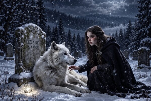 Encontró un misterioso lobo blanco junto a la tumba de su madre, inmóvil y en completo silencio… pero cuando el Rey Alfa regresó para revelar la verdad, descubrió un secreto que nadie se había atrevido a contar.