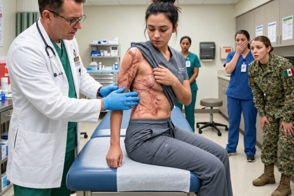 «¿Una médica entre los Navy SEALs? ¿Qué haces aquí?» Era un chequeo de rutina… ¡hasta que el almirante vio sus cicatrices y quedó paralizado!