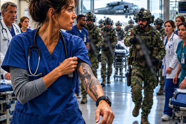 Ocultó su misterioso tatuaje durante años… hasta que un avión de la Marina se estrelló y un grupo de comandos irrumpió en urgencias! ¡Lo que descubrieron sobre ella los dejó paralizados