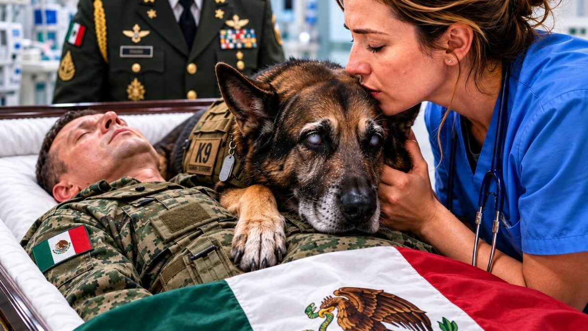 Nadie podía separar al perro militar ciego de su dueño fallecido! Pero cuando una enfermera susurró «Hogar», el K9 hizo algo que dejó a todos sin palabras…