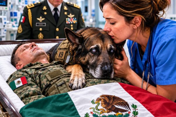 Nadie podía separar al perro militar ciego de su dueño fallecido! Pero cuando una enfermera susurró «Hogar», el K9 hizo algo que dejó a todos sin palabras…