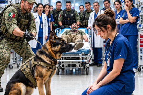 Todos se burlaban de la enfermera tartamuda… hasta que el perro de un Navy SEAL rompió filas y corrió hacia ella! ¡Lo que hizo después dejó a todos paralizados