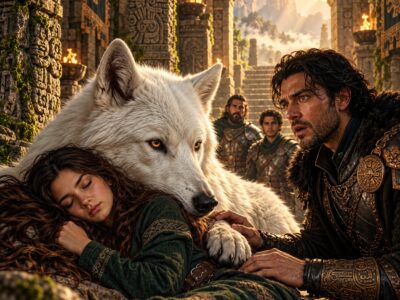 El Rey Alfa Encontró a una Joven Dormida en la Guarida de Su Lobo… Pero la Reacción del Animal Le Impidió Despertarla